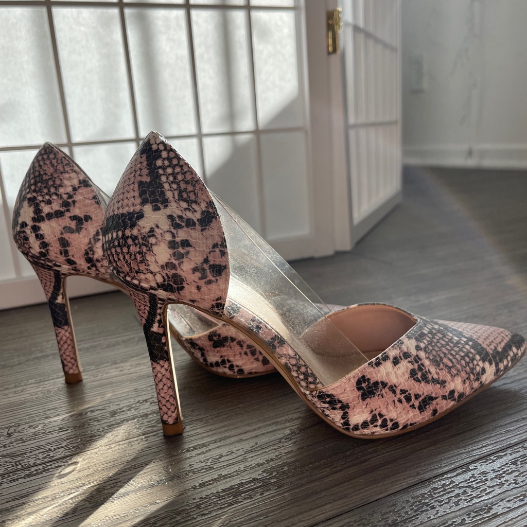 Rose Python Heels Shoes